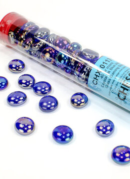 Glass Stones Crystal Dk Blue Iridized (40ct) 5.5" Tube