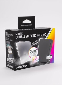 Gamegenic: Matte Double Sleeving Clear / Black (2x100ct) (Repackaging)