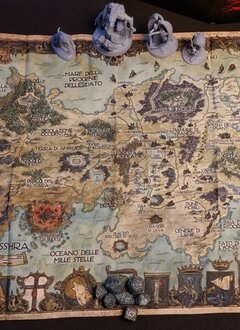 La Notte Eterna 5E: World Map Printed On Fabric
