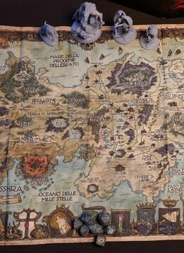 La Notte Eterna 5E: World Map Printed On Fabric