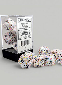 25321 - Speckled Birthday/Black Polyhedral 7-die Set