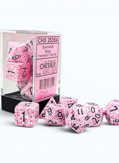 25354 - Speckled Pink/black Polyhedral 7-Die Set