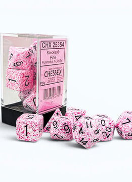 25354 - Speckled Pink/black Polyhedral 7-Die Set