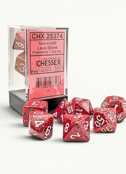 25374 - Speckled Lava Stone/white Polyhedral 7-Die Set