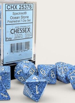 25376 - Speckled Ocean Stone/white Polyhedral 7-Die Set
