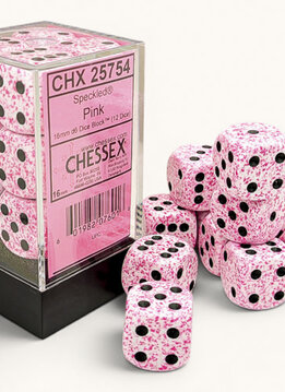 25754 - Speckled Pink/black 16mm D6 Set