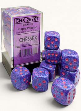 25767 - Speckled Purple Passion/pink 16mm D6 Set