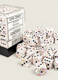 25921 - Speckled Birthday/black 12mm D6 Set