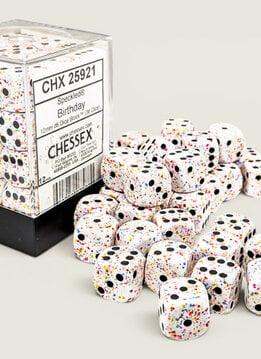 25921 - Speckled Birthday/black 12mm D6 Set