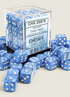 25976 - Speckled Ocean Stone/white 12mm D6 Set