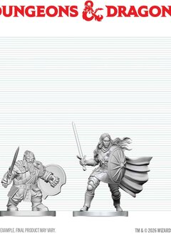 D&D Unpainted Minis Wv29 Dwarf Fighter & Orc Paladin
