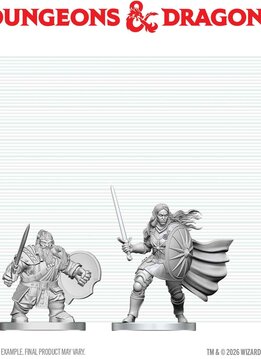D&D Unpainted Minis Wv29 Dwarf Fighter & Orc Paladin