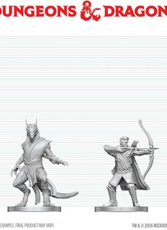 D&D Unpainted Minis Wv29 Elf Ranger & Dragonborn Monk