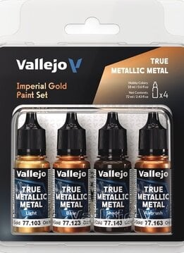 Vallejo: True Metallic Metal Imperial Gold Paint Set