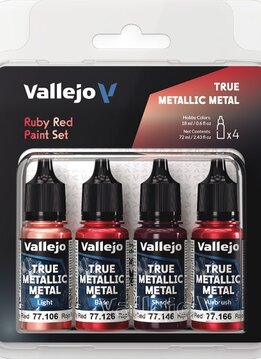 Vallejo: True Metallic Metal Ruby Red Paint Set
