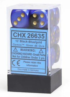 26635 Gemini Black-blue/Gold 16mm 12d6