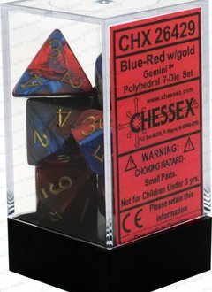 26429 Gemini 7-Die Set Blue-Red/Gold