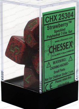 25304 Speckled Strawberry 7pc Dice Set