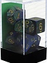 26436: Gemini Blue/Green w/ Gold 7pc Dice Set
