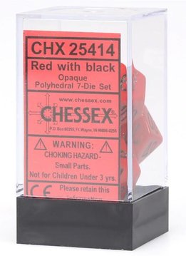 25414: 7pc red/black dice