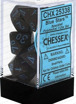 25338: blue star speckled 7 dice