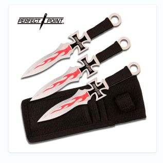Perfect Point Knife K-PP-020-3 Perfect Point Cross Flame Throwing Knives