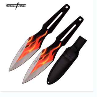 Perfect Point Knives K-PP-108-2F Perfect Point Orange Fire Flame Throwing Knives