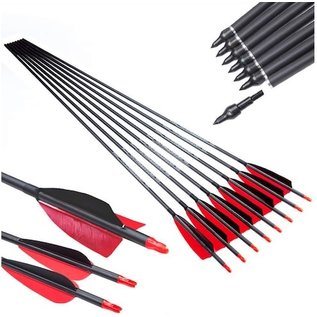 Pinals Made Arrow Furious 6.2 600 4" Feather Black/Red 100Gr 30" Ea