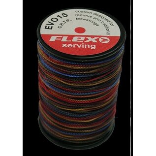 Flex Archery String-Flex EVO 15 Dacron Serving .019 "1xSpool" Black/Multi "Rainbow"