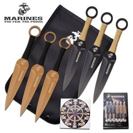 Fury Knife Thrower K-M-T001-6CS USMC Marines Double Edged Set