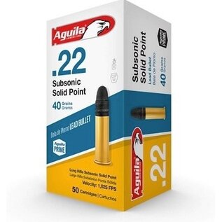 Aguila AMMO 22LR Aguila Subsonic 40Gr SP 1025FPS  (50 Box)