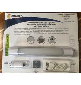 LUNASEA LUNASEA PORTABLE LED RECHARGEABLE LIGHT BAR W/ HOOK & MAGNET (ALSO CHARGES USB DEVICES) *NEW*