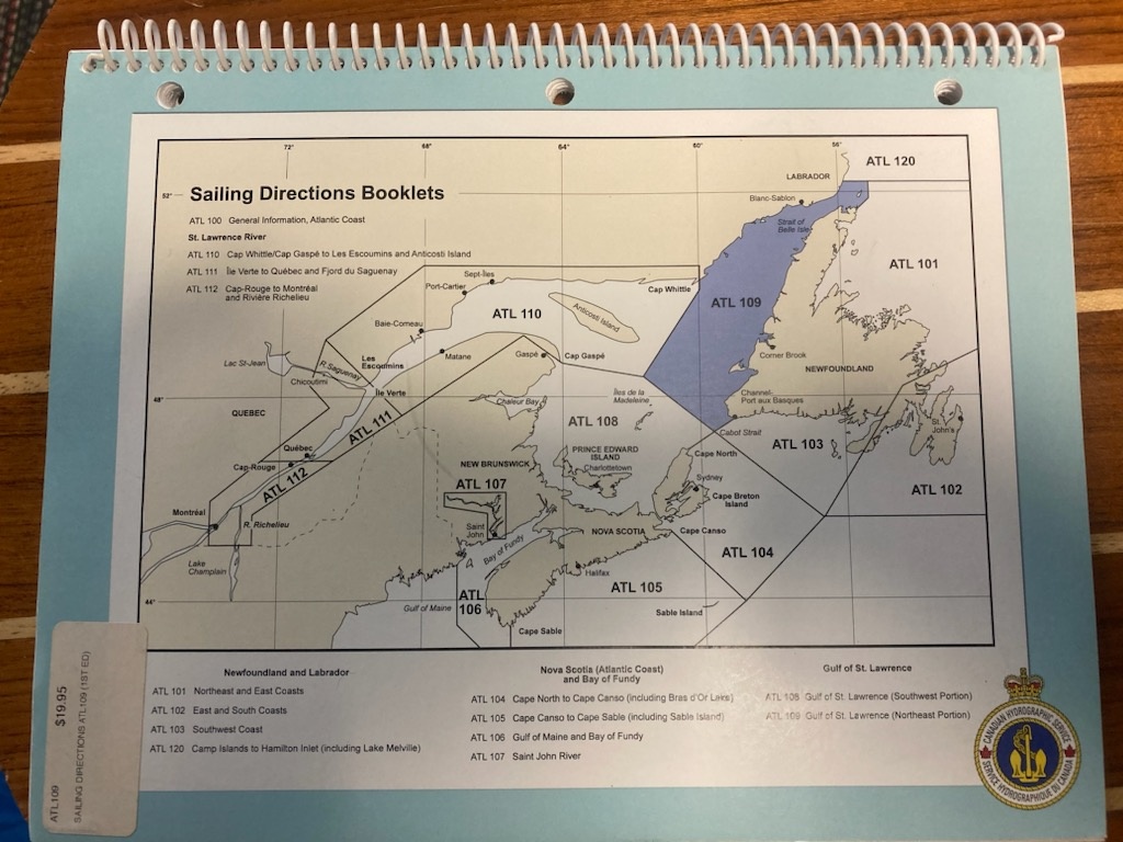 CANADIAN HYDROGRAPHIC SERVICE SAILING DIRECTIONS ATL109 (1ST ED)