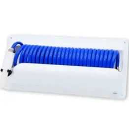 HOSE COIL W/ SPRAYER 25' W/ NOZZLE, STORAGE, AND ACCESSORIES