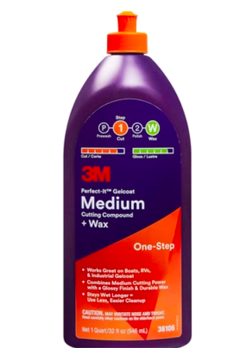 3M 3M PERFECT-IT GELCOAT MEDIUM CUTTING COMPOUND + WAX (FOR MAJOR BLEMISHES) 473ML