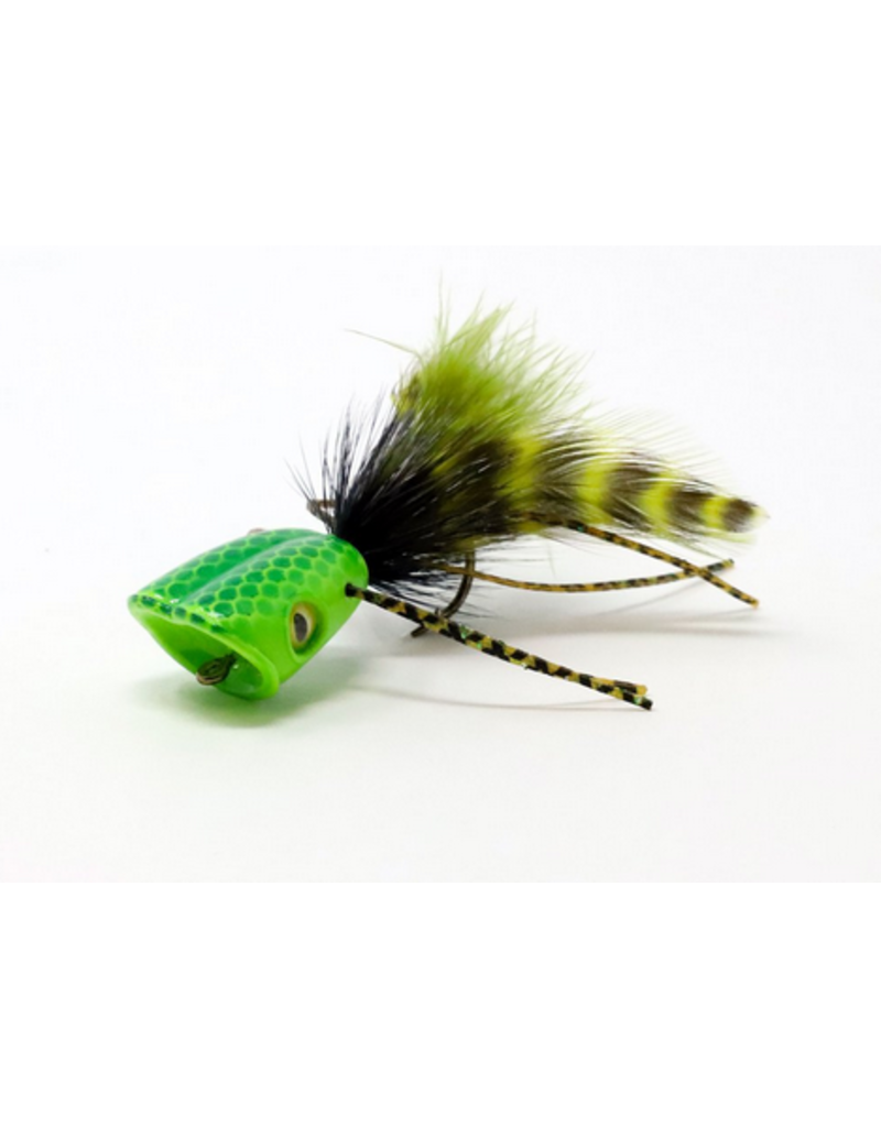Double Barrel Bass Bug Green Chartreuse - Drift Outfitters & Fly