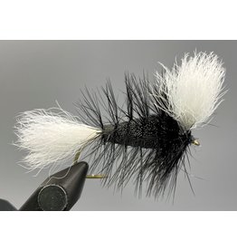 Montana Fly Co. Wulff Bomber - Black Body  & Hackle - White Wings Size #6
