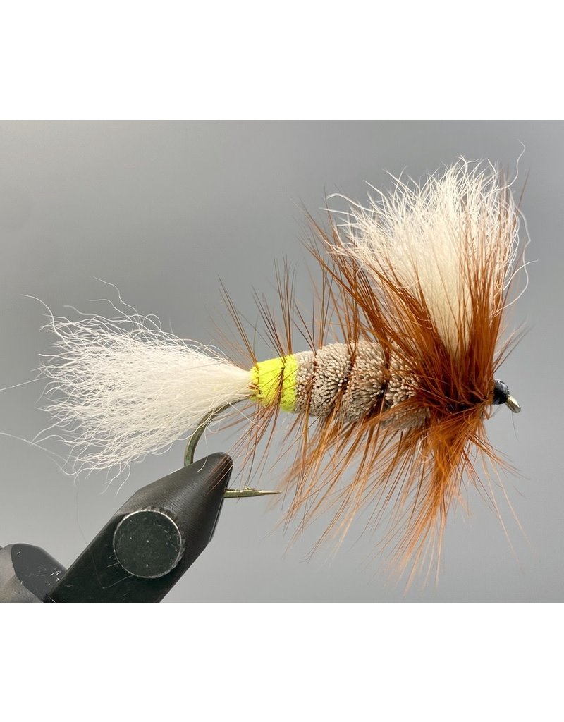 Wulff Bomber - Gray/Fl. Green Butt/Brown Hackle - Drift Outfitters & Fly  Shop Online Store