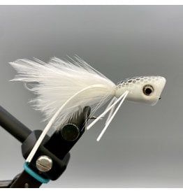 Flymen Fishing Co Double Barrel Bass Bug Popper White