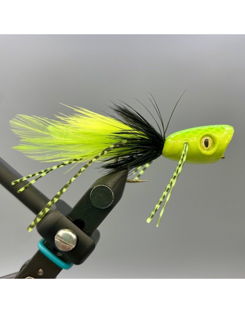 Flymen Fishing Co Double Barrel Bass Bug Popper Yellow Chartreuse