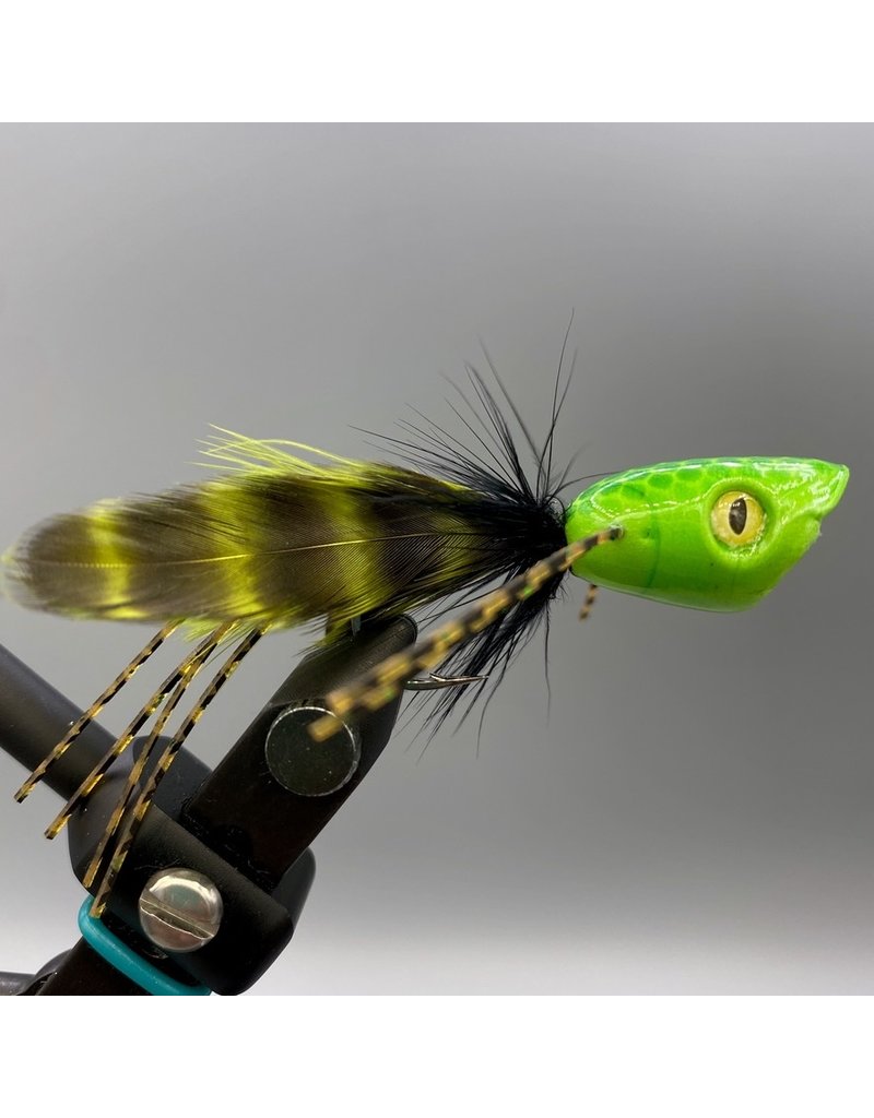 Flymen Fishing Co Double Barrel Bass Bug Popper Green Chartreuse