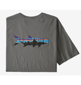 Patagonia Patagonia - M's Fitz Roy Fish Organic T-Shirt - Noble Grey w/ Fitz Roy Tarpon