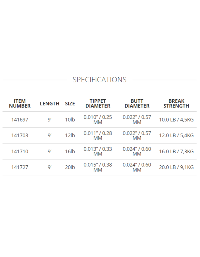 Scientific Anglers Premium Tapered Fly Leaders - 9' 16 Lb - Bass 2-Pack - 113168