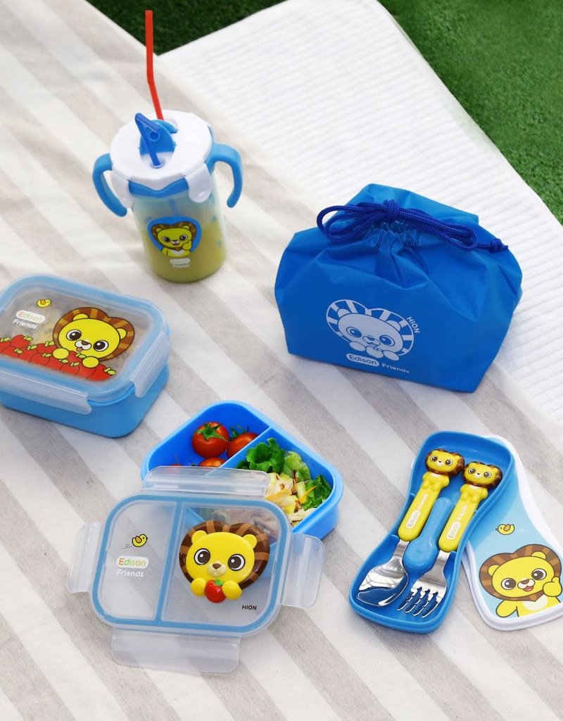 EDISON COMFORTABLE STAINLESS PICNIC LUNCH BOX SET WITH POUCH baby enRoute