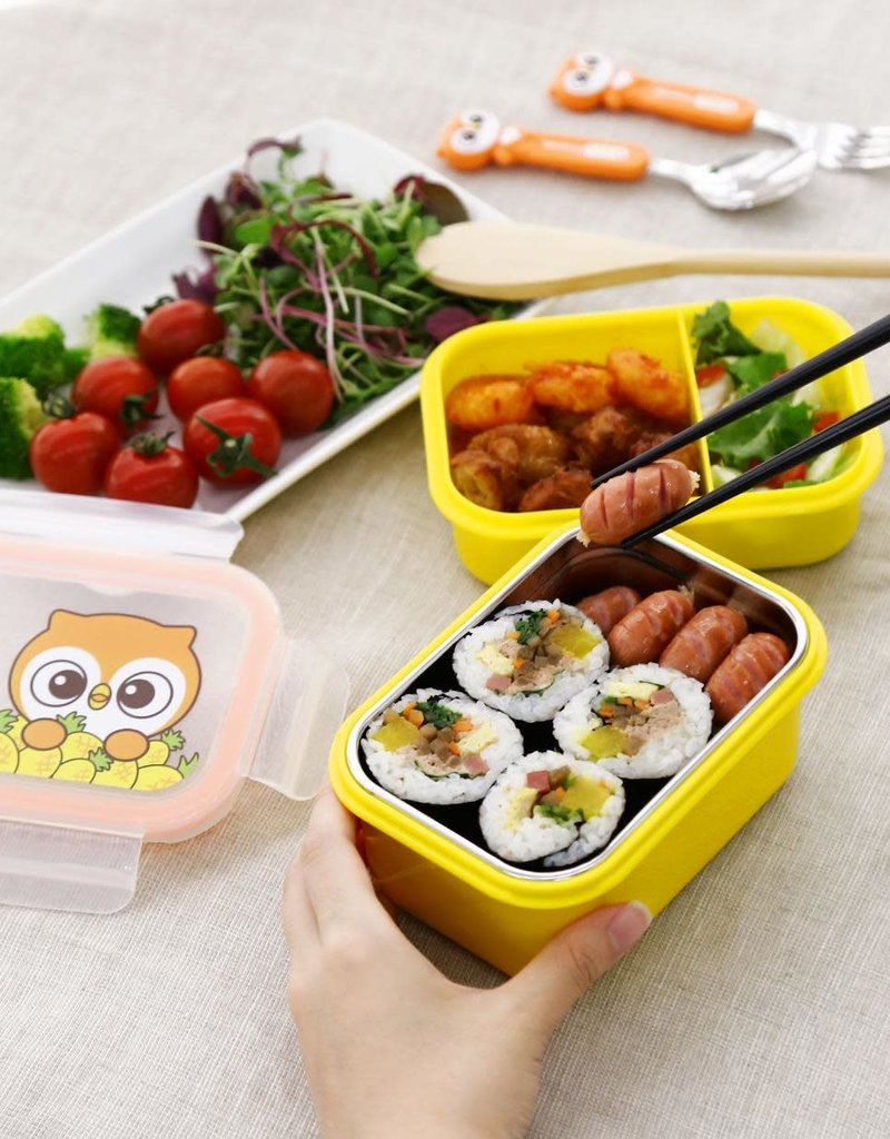 EDISON COMFORTABLE STAINLESS PICNIC LUNCH BOX SET WITH POUCH - baby enRoute