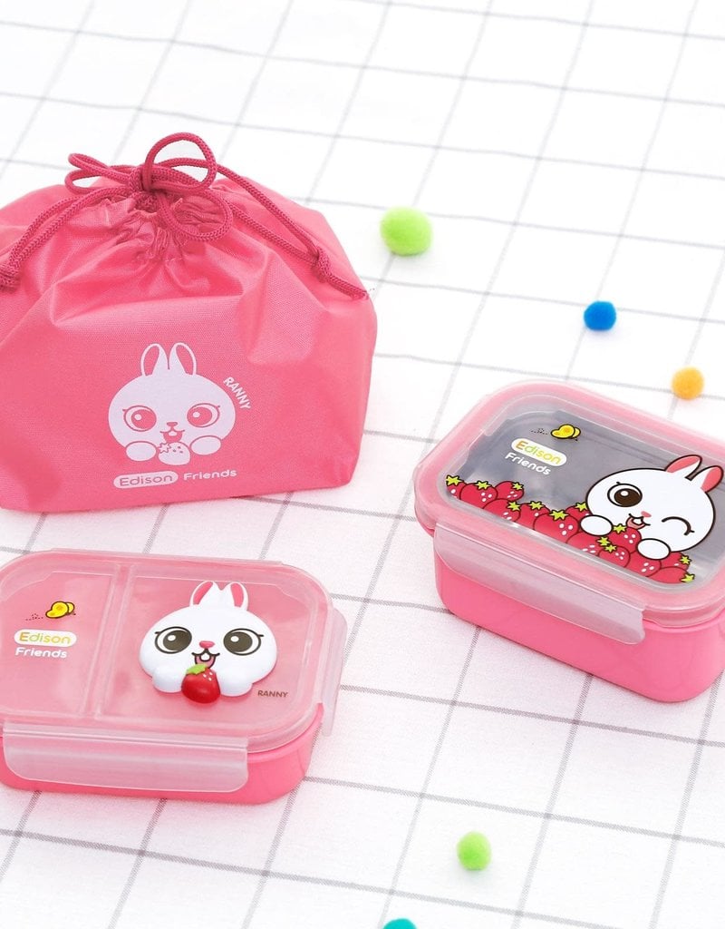 EDISON COMFORTABLE STAINLESS PICNIC LUNCH BOX SET WITH POUCH baby enRoute