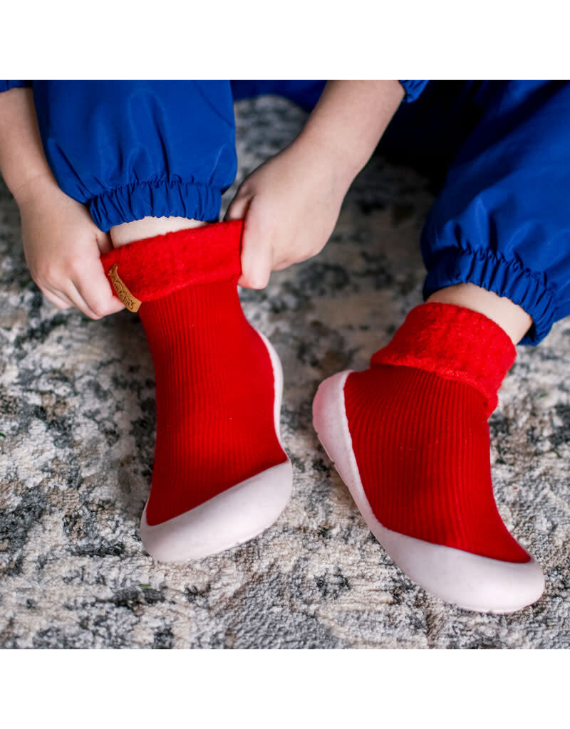 JAN&JUL JAN&JUL COZY SOCK SHOES RED - baby enRoute