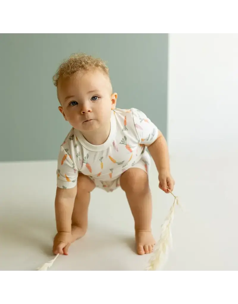 COCCOLI MODAL SHORT SLEEVE PYJAMA CARROTS ON CREAM baby enRoute