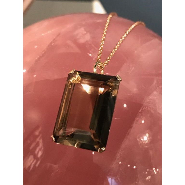 Vintage 9ct Yellow Gold And Smokey Quartz Pendant Necklace 26 5ct Rose Trace Link Chain C1970 Becker Minty - 9ct Gold Quartz Pendant Vintage 9ct Yellow Gold And Smokey Quartz Pendant Necklace 26 5ct Rose Trace Link Chain C1970 Becker Minty - 9ct Gold Quartz Pendant