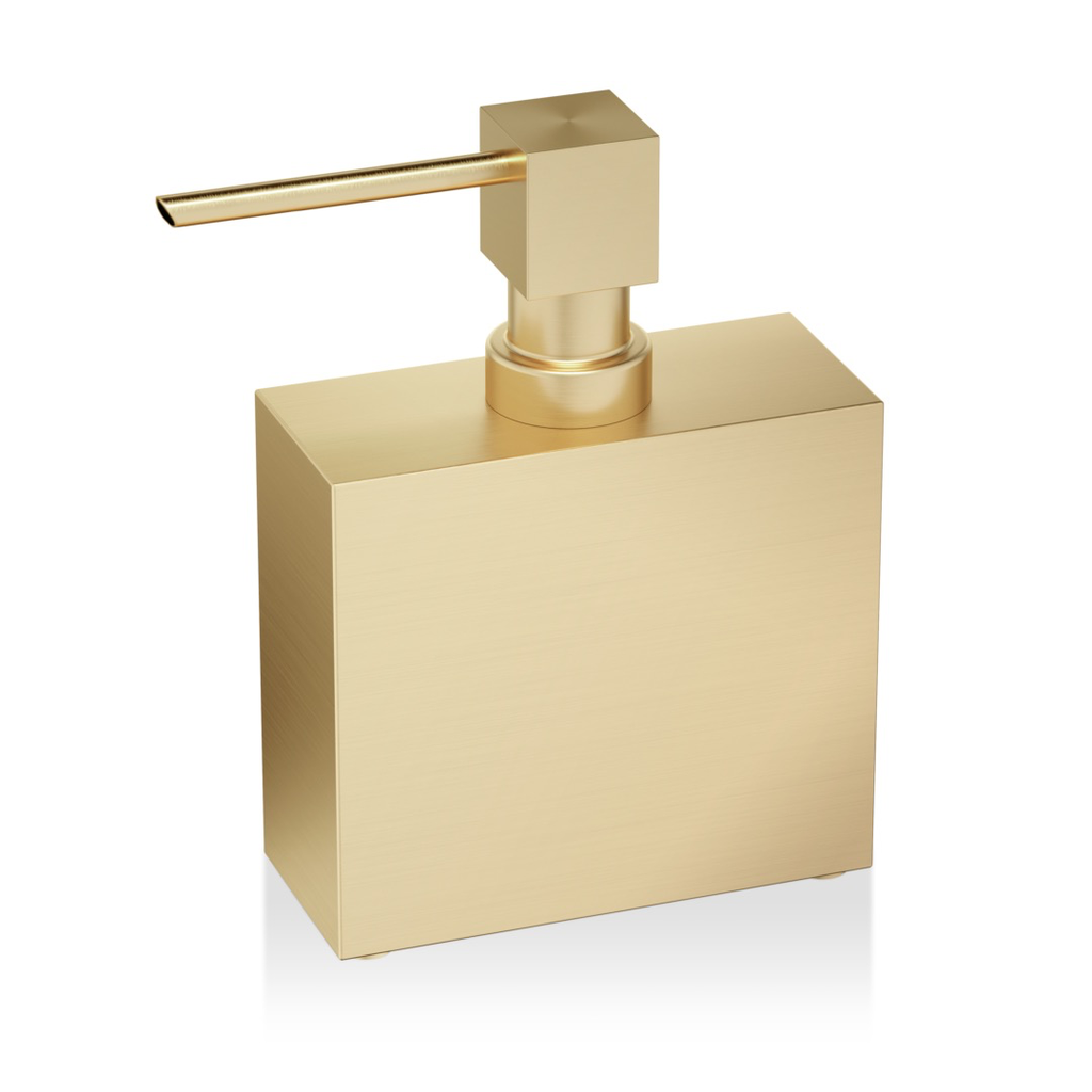 DW Soap Dispenser Pump Rectangular Matte Gold 9.5x4.5x15cm